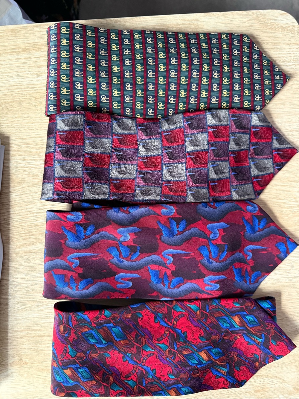 Lot of 4 J. Garcia Silk ties Bundle Grateful Dead Jerry Garcia Abstract Artistic